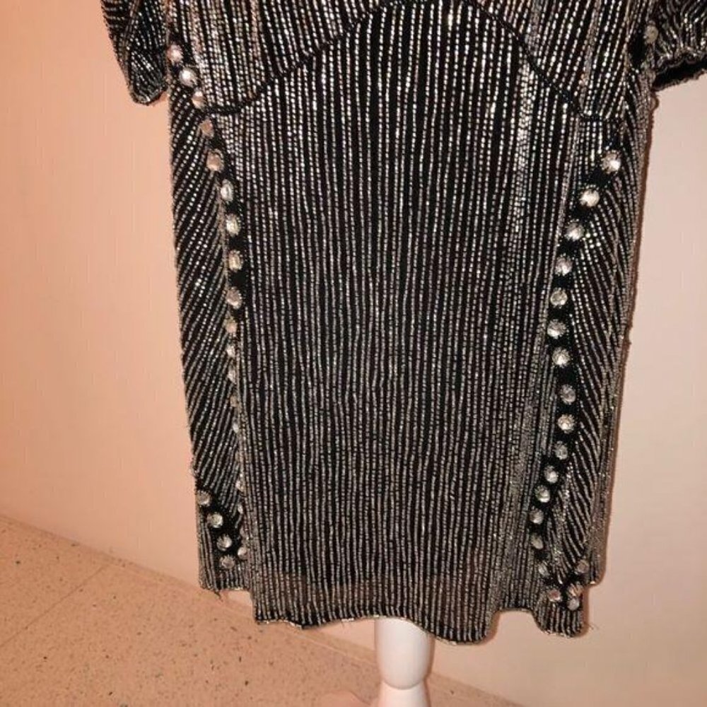 Skirt Set Womens Size Small S Vintage Beaded High Quality Elastic Waist Black - Picture 4 of 16